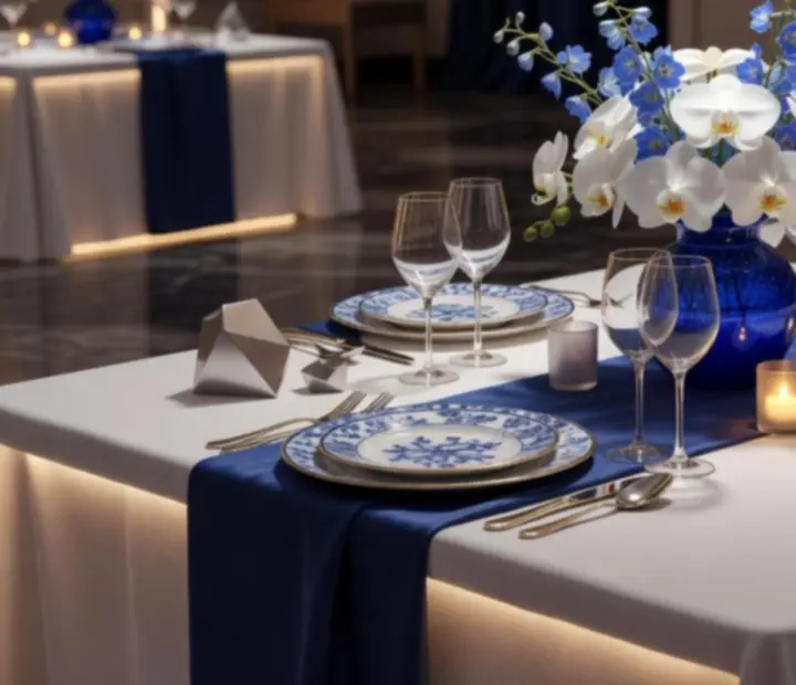 Elegancka scenografia, światło i dekoracje podczas prywatnego wydarzenia