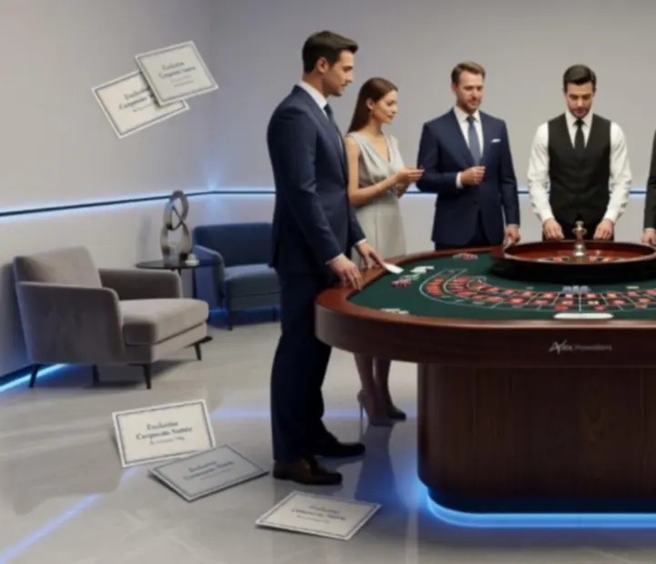 Ruletkowa atrakcja eventowa Widoranovia z elegancką oprawą stołu