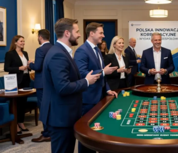 Ruletkowy stół podczas eleganckiego wydarzenia firmowego